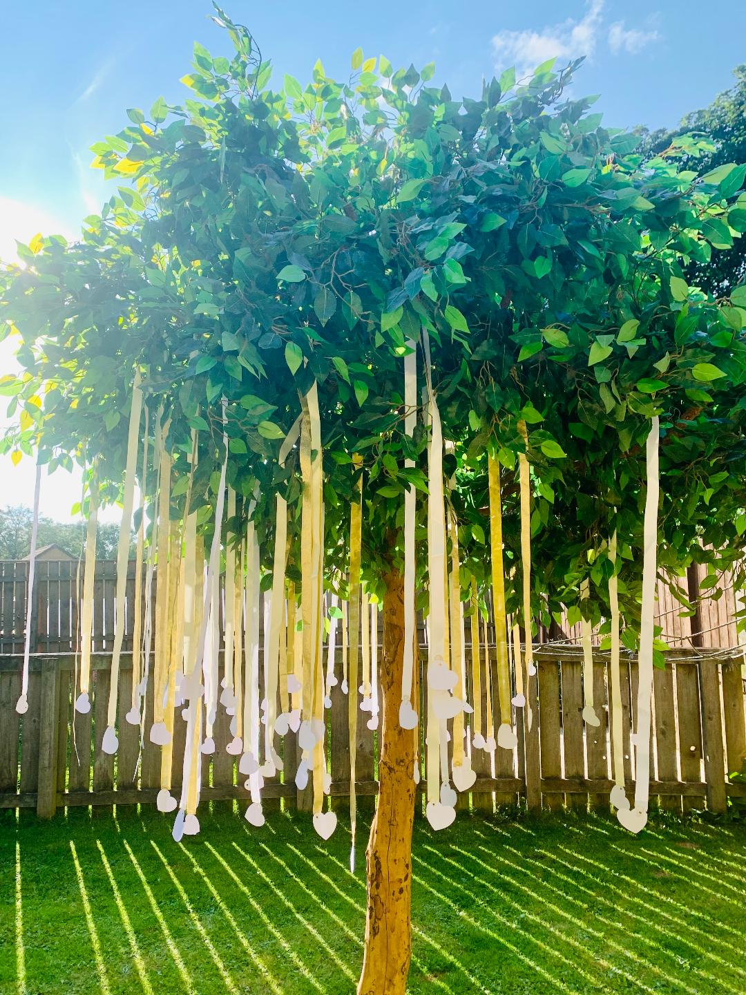 Giant wish tree with wish ribbons